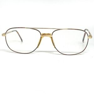Marchon 109 217 Gold Aviator Eyeglasses Frames Italy‎ 57-17-140 Tortoise Accents